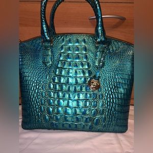 NWT Brahmin Duxbury Satchel In Peacock metallic